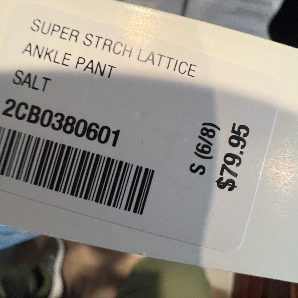 159. NWT Soft Surroundings Super Stretch Lattice Ankle Pants Salt Women’s S 6-8 - Picture 8 of 9